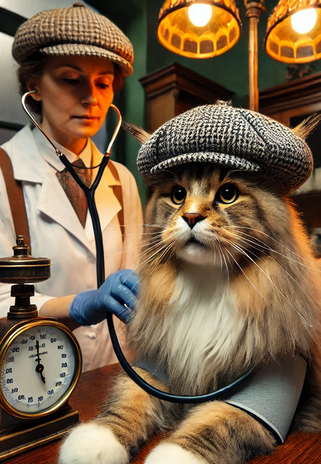 Maine Coon kitten at the vet
